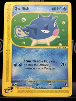 Qwilfish 127/165 Expedition Regular Pokemon TCG Common 2002 NM - Image 3