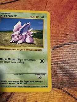 Shadowless Nidoran 55/102 | WOTC Gen 1 Pokemon | Vintage Base Set - Image 2