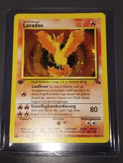 Pokemon 2000 Lavados FOSSIL 12/62 Holo 1st Edition German LP - Image 1