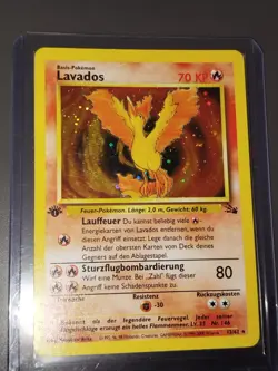 Pokemon 2000 Lavados FOSSIL 12/62 Holo 1st Edition German LP - Image 2