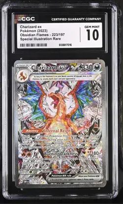 Pokemon 2023 Charizard ex 223/197 SIR Obsidian Flames GEM MINT CGC 10 - Image 1