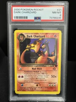 2000 Pokemon Rocket Dark Charizard #21 PSA 8 - Image 1