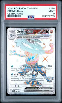 Pokemon TCG Greninja EX Twilight Masquerade Ultra Rare Full Art #198/167 PSA 9 - Image 1