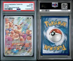 2024 POKEMON TWM EN-TWILIGHT MASQUERADE ILLUSTRATION RARE #188 EEVEE PSA 10 - Image 2