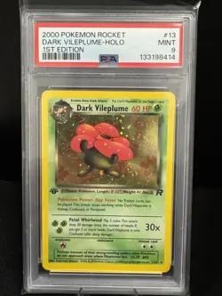 Dark Vileplume Holo PSA 9 Pokemon Rocket 1st Edition 2000 #13 vintage - Image 1