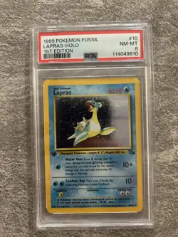 Lapras 10/62 1999 Pokemon Fossil Holo Rare PSA 8 - Image 1