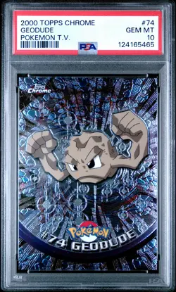 2000 TOPPS CHROME POKEMON T.V. #74 GEODUDE PSA 10 - Image 1