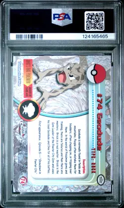 2000 TOPPS CHROME POKEMON T.V. #74 GEODUDE PSA 10 - Image 2