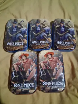 5 One Piece Tin Pack Vol.2 New Sealed English One Piece TCG 5 Tin Lot - Image 1