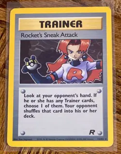 2000 POKEMON TEAM ROCKET TRAINER ROCKET'S SNEAK ATTACK HOLO CARD 16/82 - Image 1