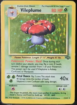 Pokemon Vileplume Holo Rare Card Base Set 15/64 Vintage 1999 - Image 1