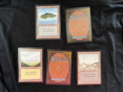Magic the Gathering All Five Basic Lands BETA Never Played - Image 1