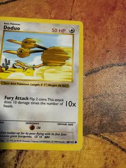 Shadowless Doduo Base Set 48/102 | First Print | Vintage Pokemon - Image 2