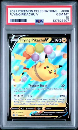 2021 POKEMON CELEBRATIONS #006 FLYING PIKACHU V PSA 10 - Image 1