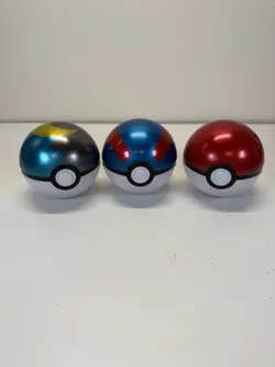 Pokemon Greatball Pokeball Premier Ball Pokeball Tins Lot Of 3 (EMPTY) - Image 1