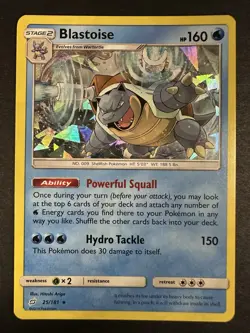 NM Pokemon TCG Blastoise 25/181 Sm-Team Up Cracked Ice Holo - Image 4