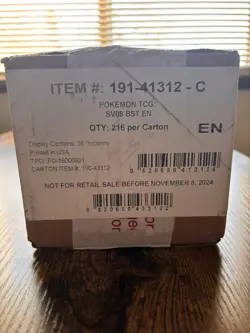 Pokemon TCG SV08 Surging Sparks Booster Box Sealed Case (6x Booster Boxes) - Image 1
