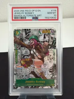 2025 ONE PIECE MANGA ALTERNATE ART OP12-118 JEWELRY BONNEY PSA 10 - Image 1