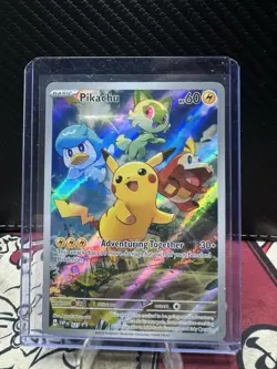 Pokemon Pikachu TCG SVP027 Black Star Promo Holo Card Near Mint Condition - Image 1