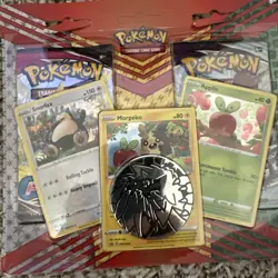 Pokemon TCG: Snorlax, Morpeko & Applin Cards with 2 Booster Packs & Coin 820650809842 - Image 3