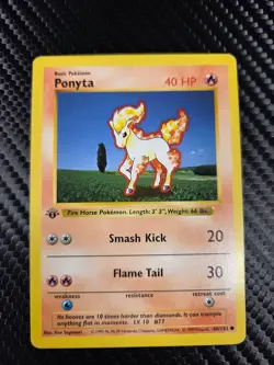 Pokemon Card - Ponyta Base Set Shadowless 60/102 Common 1st Edition - Image 1