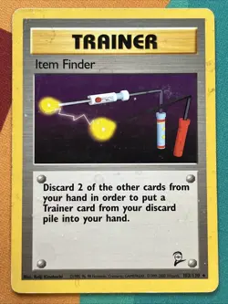 Pokemon Card - Item Finder - Rare (103/130) WOTC - Base Set 2 *Damaged* - Image 1
