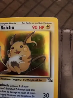 Pokemon TCG Raichu 14/62 First Edition Fossil Near Mint Quality - Image 3