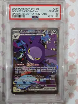 Pokemon TCG Team Rocket's Crobat EX 234/182 Destined Rivals PSA 10 - Image 1