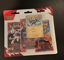 Pokemon TCG Destined Rivals 3 Pack Triple Blister - Zebsreika Sealed - Image 2