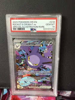 Team Rocket's Crobat EX 234/182 PSA 10 Gem Mint Destined Rivals SIR Pokemon TCG - Image 1