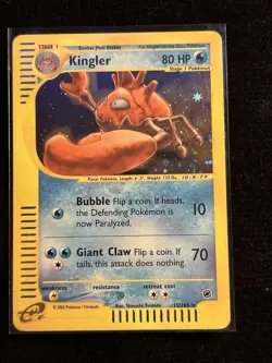 2002 Pokemon Kingler 15/165 Expedition Base Set Holo Rare Stage 1 - Image 1