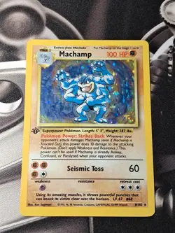 Pokemon TCG Machamp Base Set 8/102 Holo 1st Edition Holo Rare - Image 1