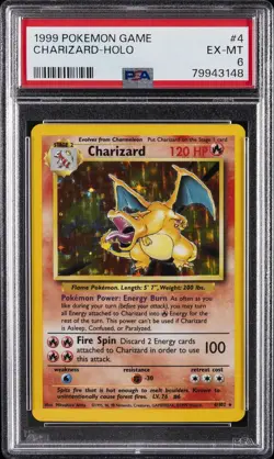 1999 POKEMON GAME #4 CHARIZARD-HOLO PSA 6 - Image 1