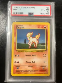 1999 Pokemon Game Ponyta Base Set PSA 10 60/102 1999 VINTAGE WOTC GEM MT - Image 1