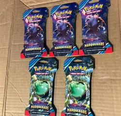 Pokemon Twilight Masquerade Sleeved Booster Pack New Sealed (Lot of 5) - Image 4