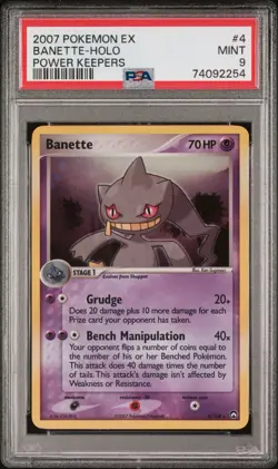 2007 Pokemon EX Power Keepers Banette Holo #4 PSA 9 Mint - Image 1