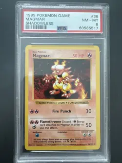 1999 Pokemon Game Magmar Shadowless Nm-Mt 8 - Image 1