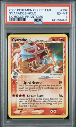PSA 6 2006 Pokemon Ex Holon Phantoms Gold Star #102 Gyarados Holo - Image 2
