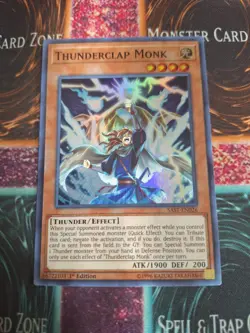 Yu-Gi-Oh! Thunderclap Monk SAST-EN026 Super Rare 1st Edition Near Mint a1/ - Image 1