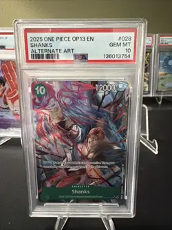 2025 ONE PIECE OP13-CARRYING ON HIS WILL ALTERNATE ART #028 SHANKS PSA 10 - Image 1