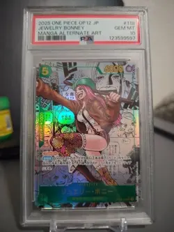 2025 ONE PIECE JAPANESE MANGA ALTERNATE ART OP12-118 JEWELRY BONNEY PSA 10 - Image 1