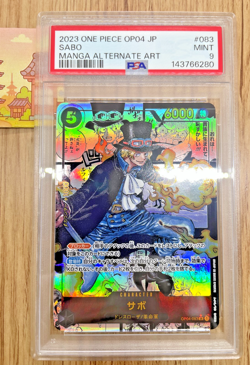 Sabo Manga Rare PSA 9 Super Parallel OP04-083 Japanese One Piece TCG Kingdom - Image 1