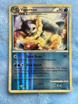 Vaporeon 52/95 NM NEAR MINT - Call of Legends - Reverse Holo - 2011 Pokemon Card - Image 3