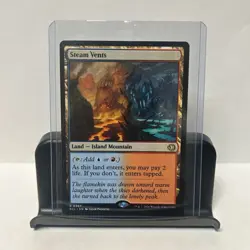 Magic: The Gathering Steam Vents Rare Land ECL 0267 Blue Red English Card - Image 1