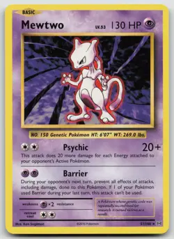 Mewtwo 51/108 XY - Evolutions Rare Pokemon TCG Card - Image 1
