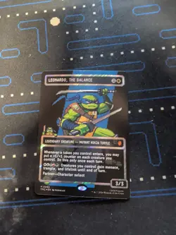 MTG TMNT Leonardo the Balance 0083 Borderless Surge Pixel Foil Mythic In hand NM - Image 1
