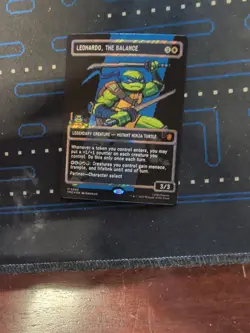 MTG TMNT Leonardo the Balance 0083 Borderless Surge Pixel Foil Mythic In hand NM - Image 3