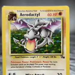 Aerodactyl 1/62 Fossil Holo Rare WOTC Pokemon Card Unlimited Vintage 1999 LP⭐ - Image 2