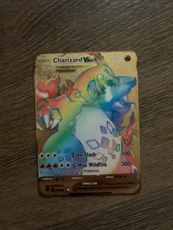 Charizard Vmax Rainbow,Shadow And Regular Gold Metal Cards Pokemon - Image 4