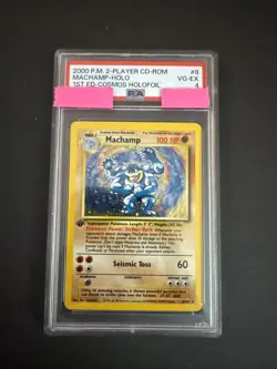 1999 Pokemon Game Machamp Holo 1st Edition PSA 4 - Image 1